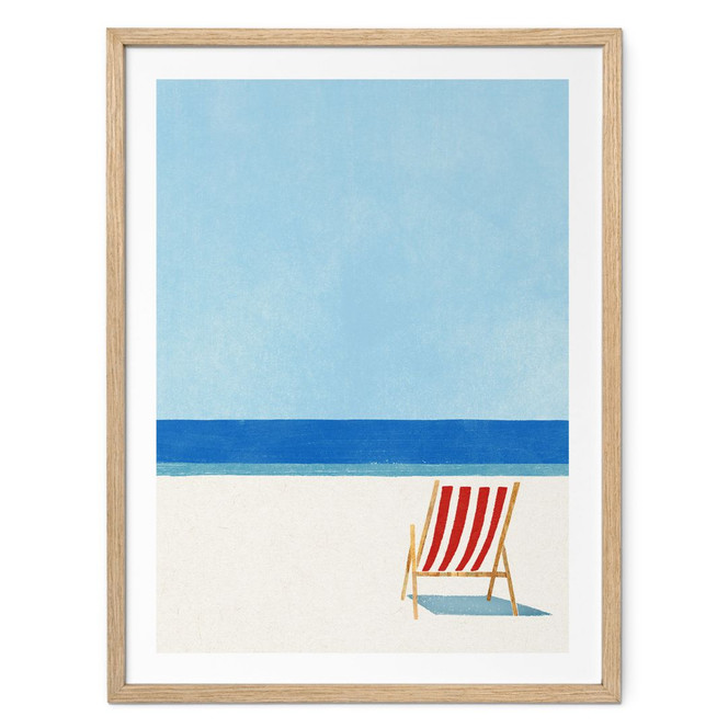 Strand Poster Liegestuhl mit Blick aufs Meer - Rivers