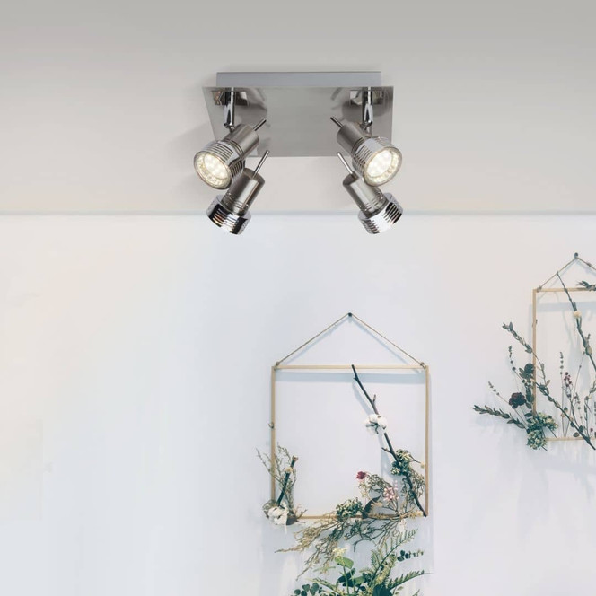 Spotbalken Kalea, metallic, 10.5 x 22 cm, Metall Deckenspots, dimmbar