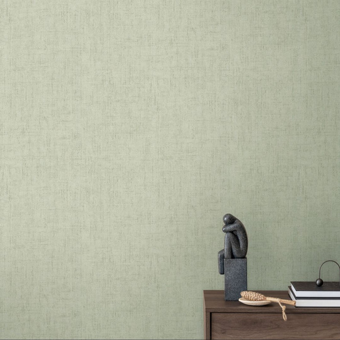 Strukturtapete Textil-Optik Hellgrün - Dezente Vliestapete modern
