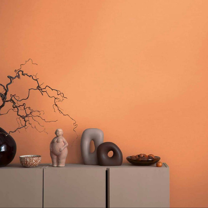 Vliestapete matt Orange von A.S. Creation leicht strukturierte einfarbige Tapete 