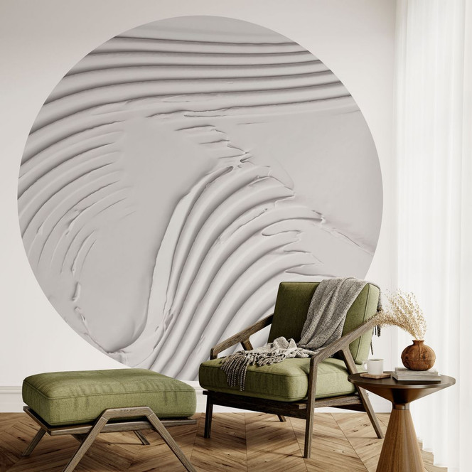 Fototapete Sanfte Strukturen in Beige - Pictufy Studio - Rund - Selbstklebend/Vlies