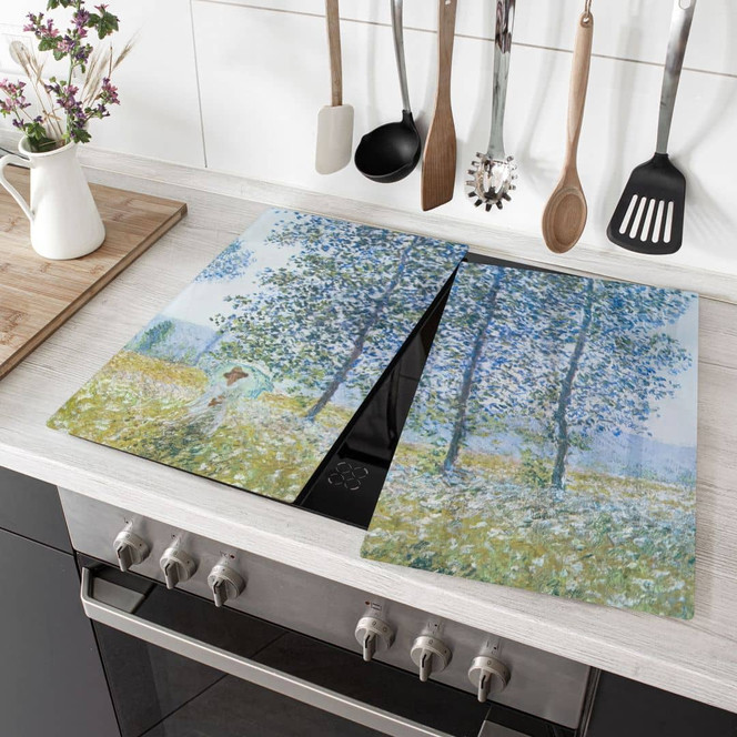 Herdabdeckplatte Monet - Felder im Frühling