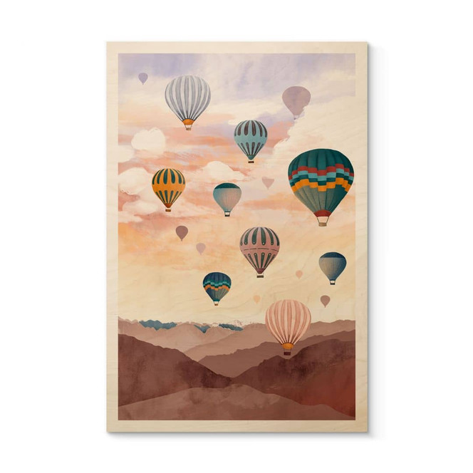 Holzbild Hoch hinaus mit den Heissluftballons - Goed Blauw