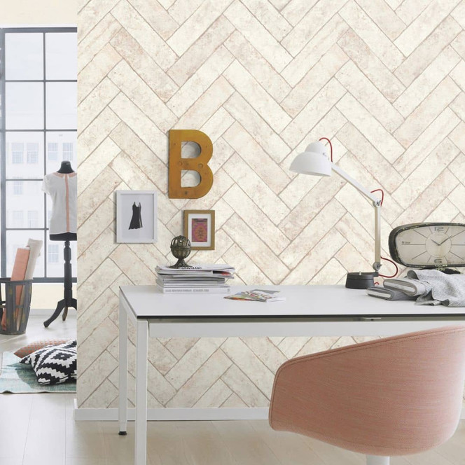 Backsteintapete, Steinoptiktapete Factory V weiss