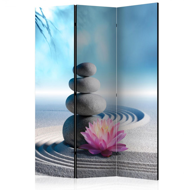 Paravent, Raumteiler freistehend, Trennwand - Zen Garten