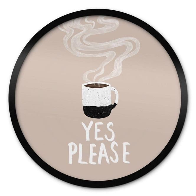 Poster Heisse Tasse Kaffee am Morgen - EMELIEmaria - Rund