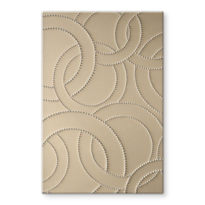 Glasbild Abstrakte Ringe beige - Grande
