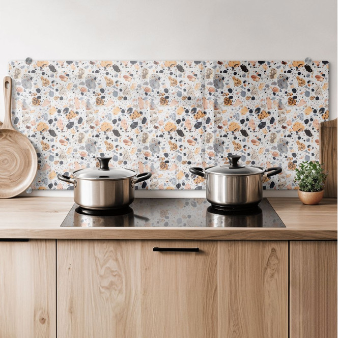 Spritzschutz Bunte Terrazzo Steine - Treechild - Panorama