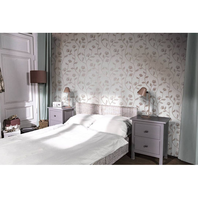 Vliestapete Grau Bronze Floral für Wohnzimmer Schlafzimmer Küche marburg Tapete