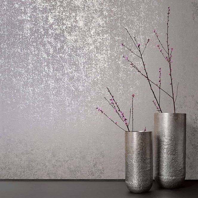 Strukturtapete, Vliestapete silber, beige