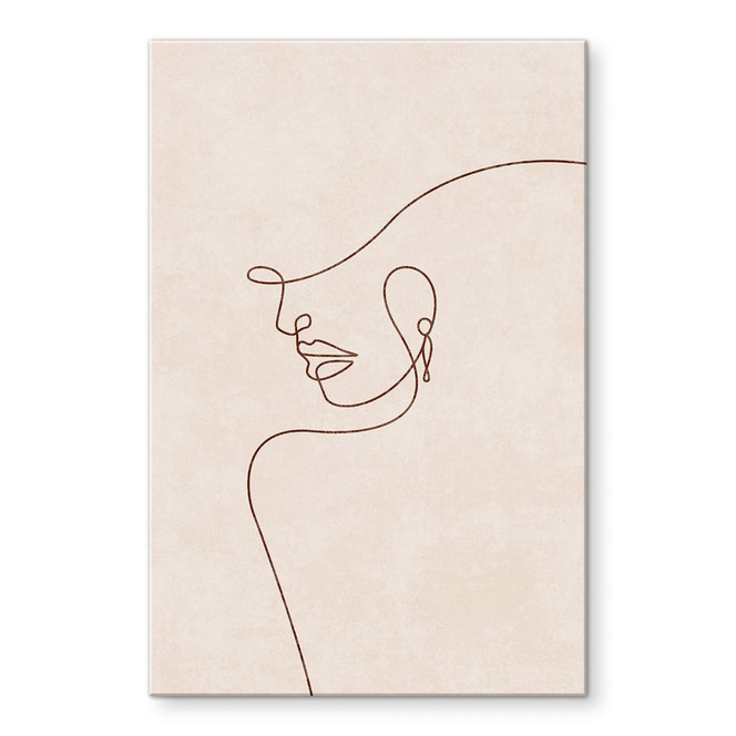 Acrylglasbild Zarte Konturen einer Frau - Line Art - Tunaboylu