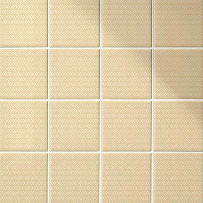 Fliesenaufkleber Boho - Fischgrätenmuster einfach - sand - 12er Set