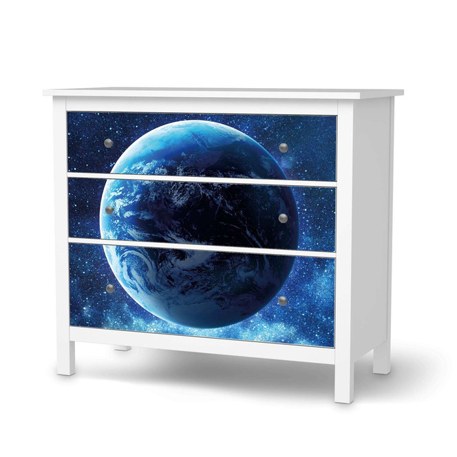 Möbelfolie IKEA Hemnes Kommode 3 Schubladen - Planet Blue- Bild 1