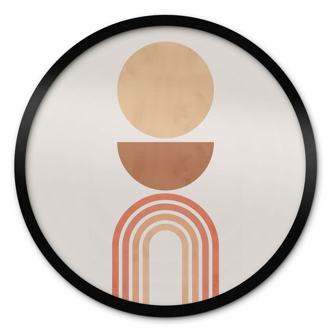 Poster Abstrakte Balance - Retro Bögen und Kreise - Costa - Rund