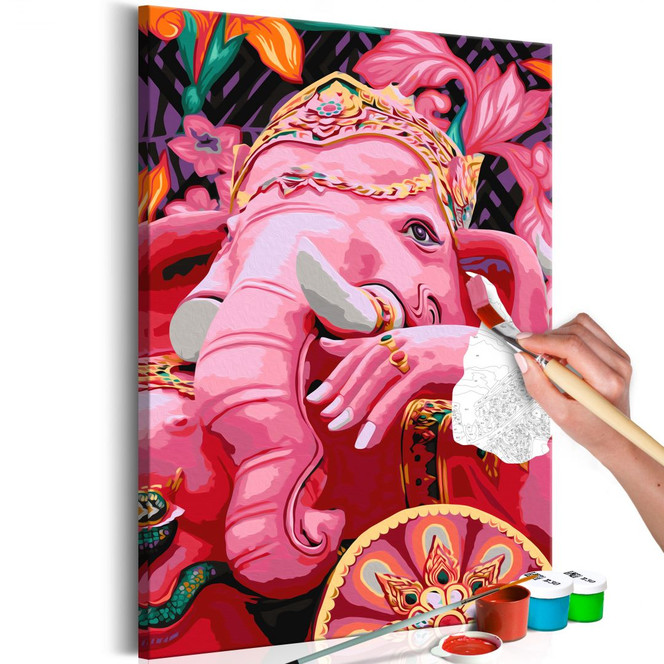 Malen nach Zahlen Leinwandbild - Ganesha - 40 x 50 cm - mit Keilrahmen - bespannt