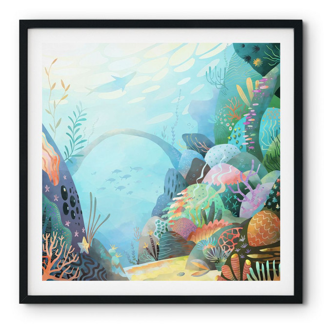 Poster Korallenriff in blauer Lagune - DigitalArtsi