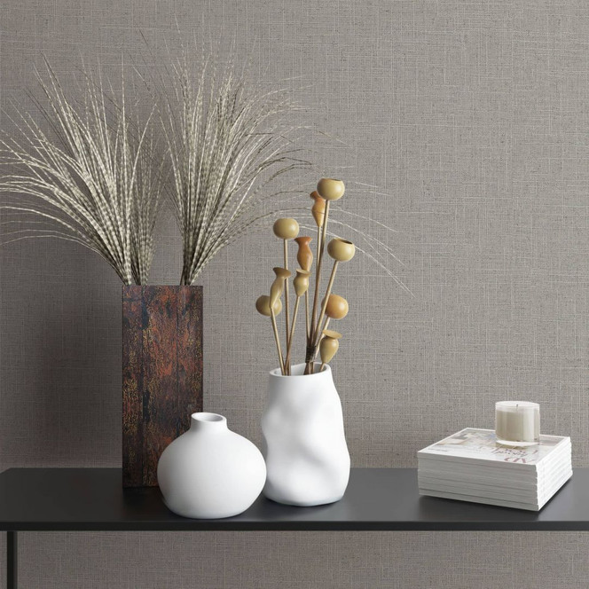 Vliestapete in textilem Uni Look grau Uni