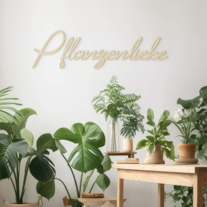 3D Holz Schriftzug Pflanzenliebe - Pappel