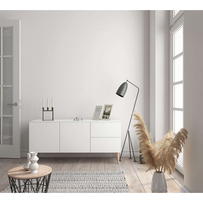 Vliestapete mit leicht textiler Struktur weiss Uni