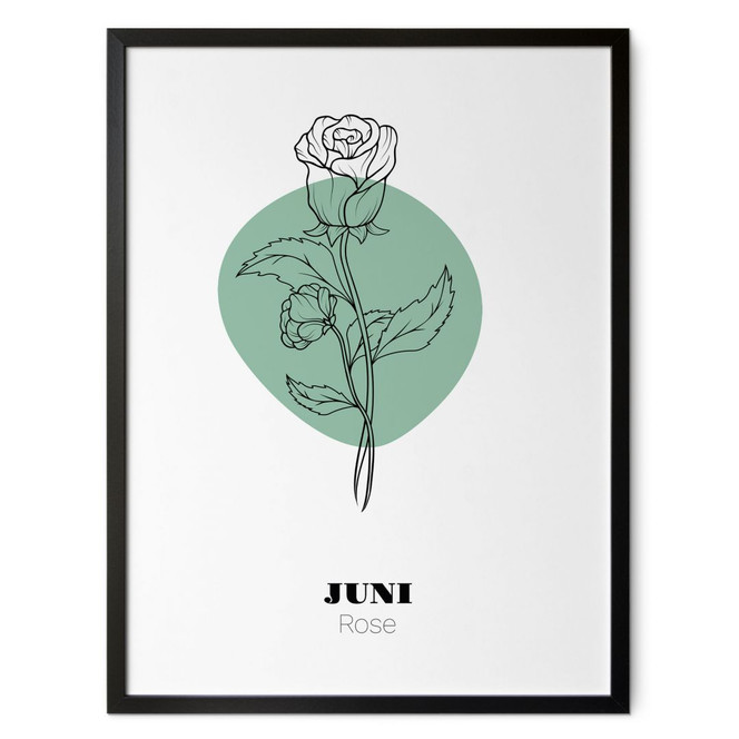 Personalisierbares Poster Monatsblume Juni