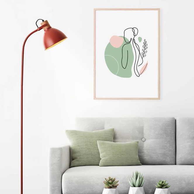 Stehleuchte Franziska, rot, 150 x 35 cm, Metall Standleuchte