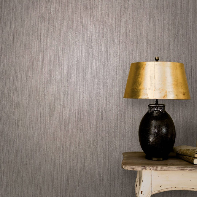 Vliestapete mit leicht linierter Struktur grau beige Uni