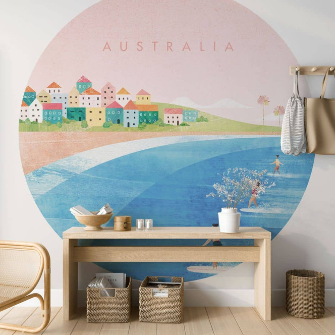 Fototapete Surfen an der Küste Australiens - Strandtapete - Rivers - Rund - Selbstklebend/Vlies