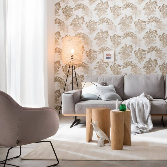 Tapete SCHÖNER-WOHNEN Vliestapete, florale Tapete weiss, beige