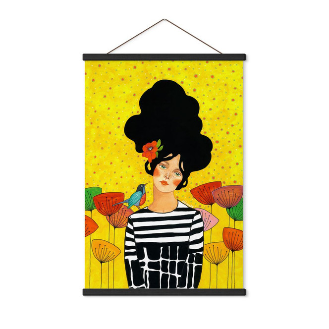 Stoffbild Blumenmädchen im Sommergarten - Hülya - Bild - 1