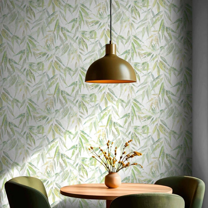 Vliestapete Blätter Floral Natur matt in Weiss