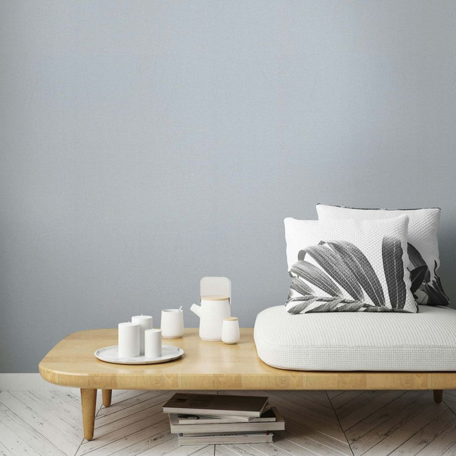 Vliestapete Strukturiert Uni Modern matt in Blau