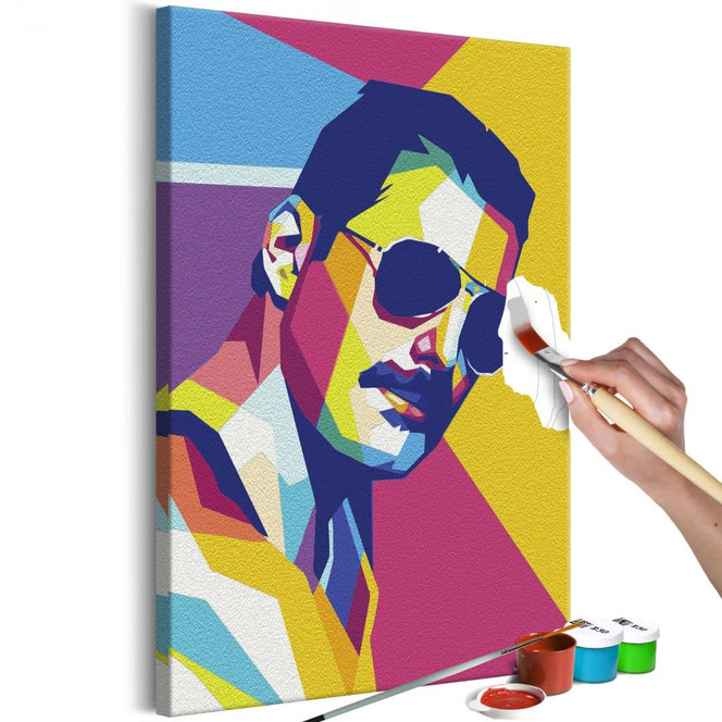 Malen nach Zahlen Leinwandbild - Bunter Freddie - 40 x 50 cm - mit Keilrahmen - bespannt