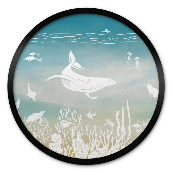 Poster Unterwasserwelt-Paradies - Ombre - Kikki Belle - Rund
