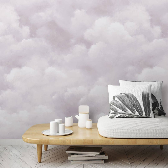 Fototapete mit Himmel mit Wolken, Greige Uni 3.40 x 2.12 m