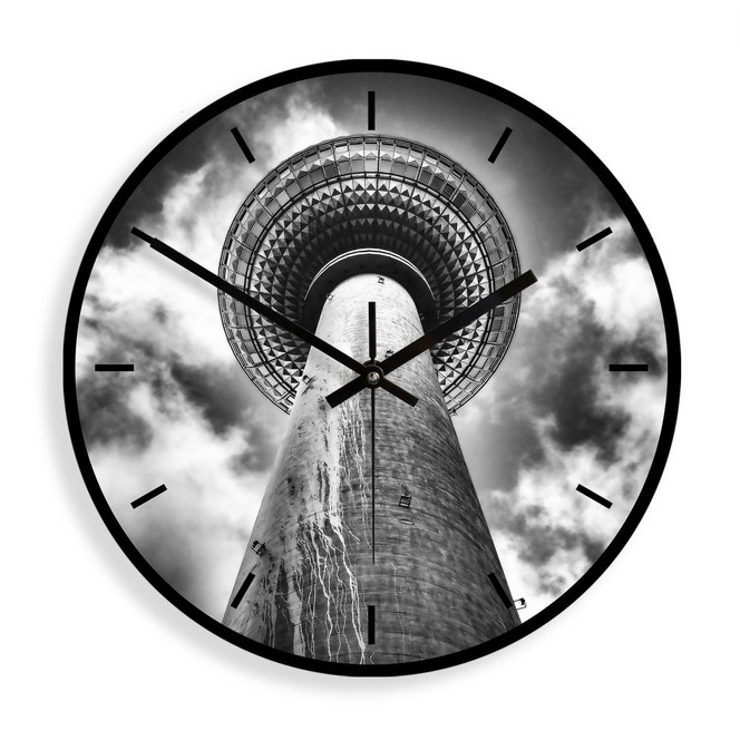 Wanduhr aus Glas - Fernsehturm Berlin - Brown - Ø 30 cm