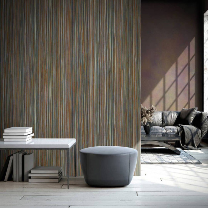 Fototapete mit grafischem Streifenmuster, Braun Streifen 3.40 x 1.06 m