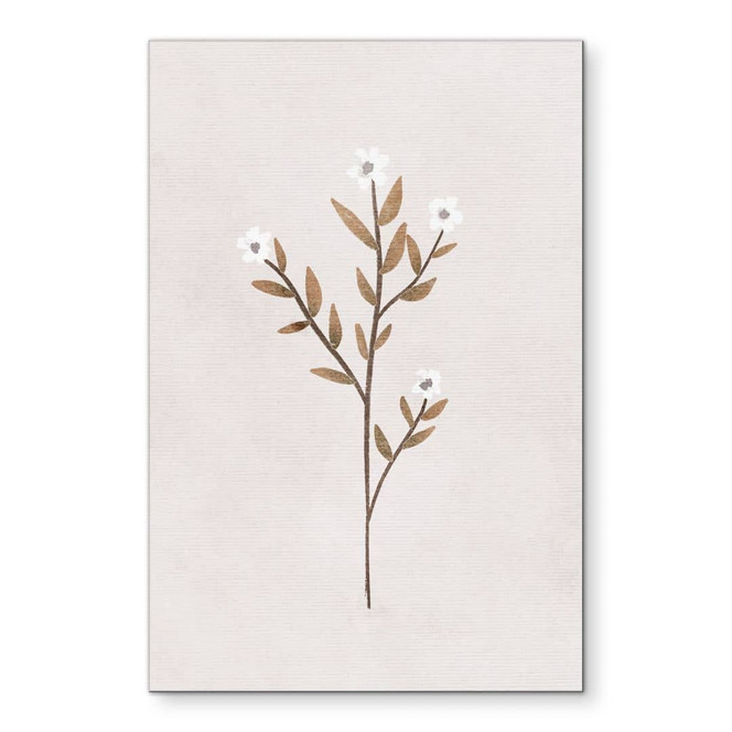 Wandbild Blumen Illustration - Vergissmeinnicht - Goed Blauw - Alu-Dibond