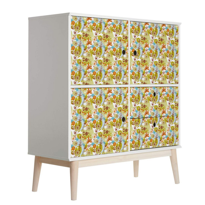 Möbelfolie, Dekofolie - abwischbar - Flower Illustration