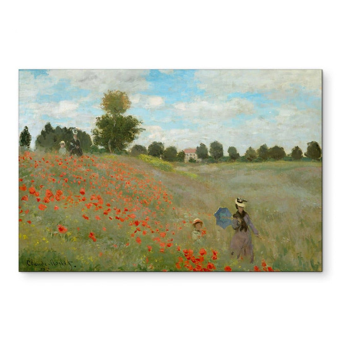 Wandbild Mohnfeld bei Argenteuil - Monet - Alu-Dibond