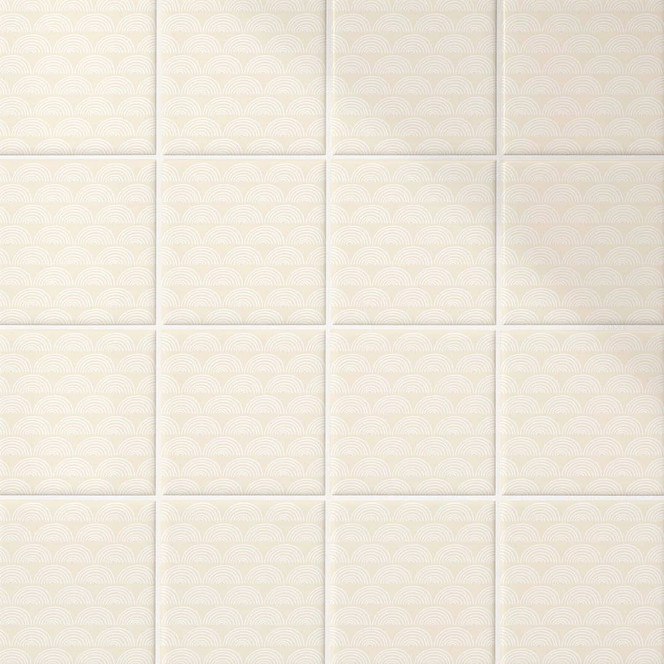 Fliesenaufkleber Boho - Fächer creme - 12er Set