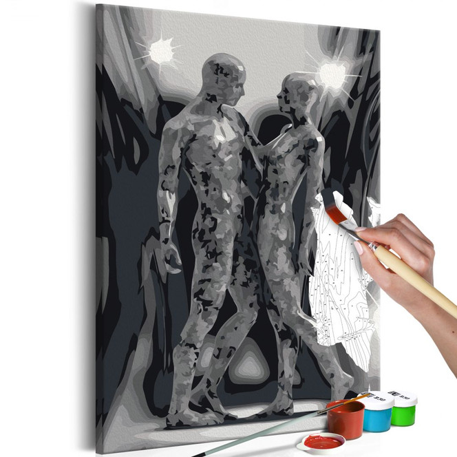 Malen nach Zahlen Leinwandbild - Pärchen - 40 x 50 cm - mit Keilrahmen - bespannt