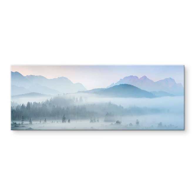 Acrylglasbild Neblige Waldlandschaft im Herbst - Eisenmann - Panorama