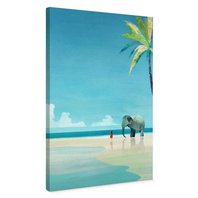 Leinwandbild Elephant Beach in Indien - Rivers