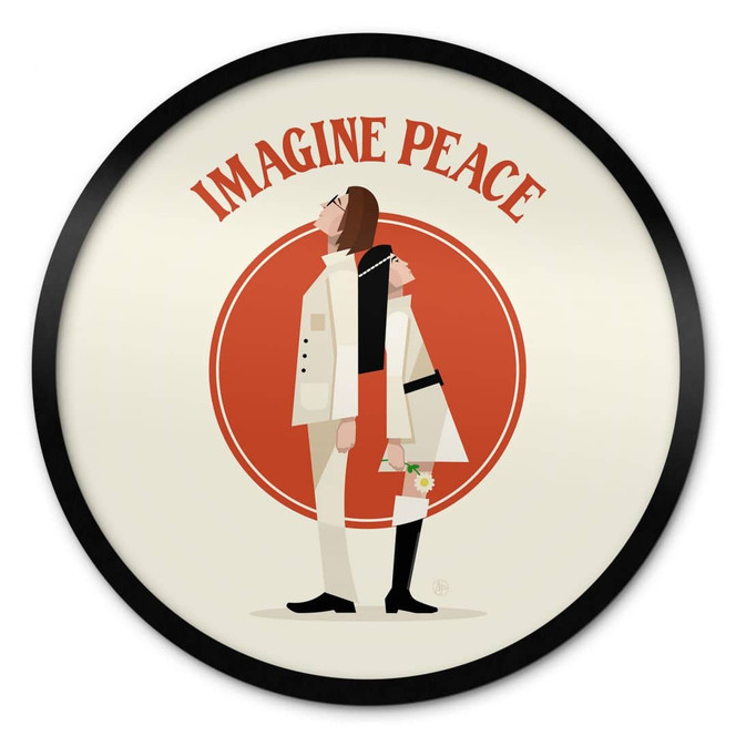 Poster Imagine Peace - Zwei für Frieden und Hoffnung - Retrodrome - Rund