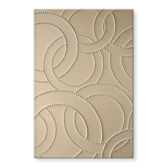 Acrylglasbild mit Formen - Abstrakte Ringe beige - Grande