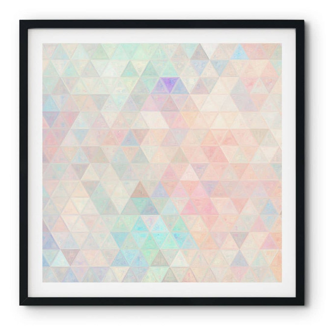 Poster Bunte Mosaik-Dreiecke - Jaszke - Quadratisch