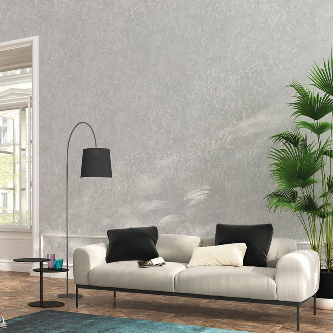 Vliestapete in Wischtechnik-look grau, pearl Struktur