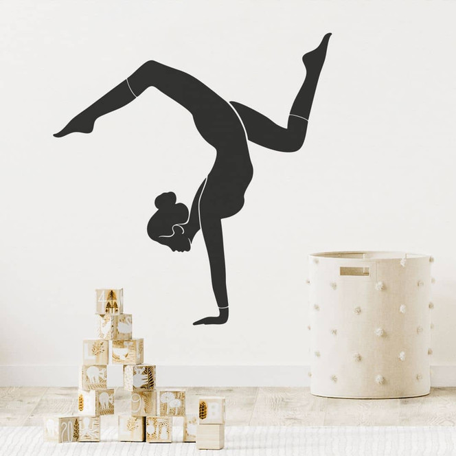 Wandtattoo Yoga Handstand Silhouette einfarbig