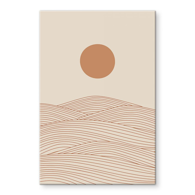 Acrylglasbild Sonnenaufgang über der abstrakten Wüste - Playell