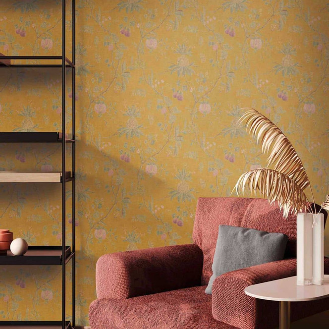 Livingwalls Vliestapete Paradise Garden Tapete in Dschungel Optik gelb, grün